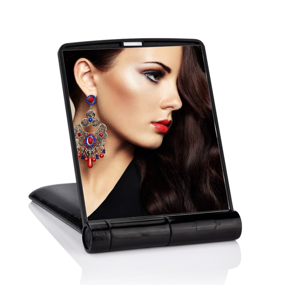 Led makeup spejl med 8 lysdioder kosmetik spejl med touch lysdæmper kontakt batteridrevet stativ til bordplade badeværelse rejser