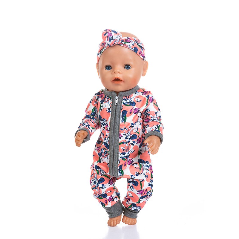 Born BabyFit 18 pulgadas 40cm-43cm ropa para muñeca fresa, piña, fruta y pelo cinta traje accesorios para bebé: Q-105