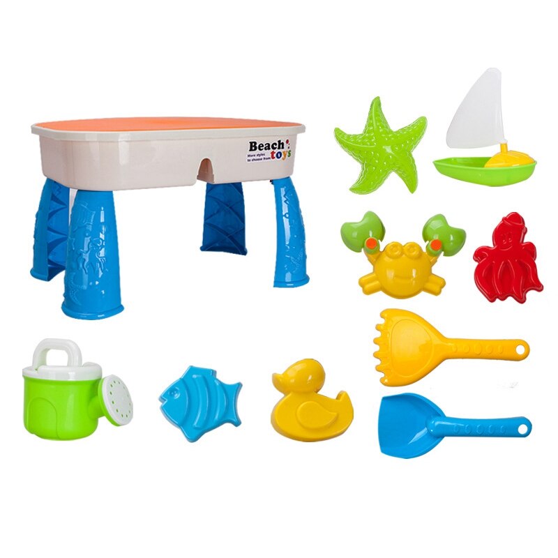 Zand En Water Tafel Set Met Deksel Cover Strand Speelgoed Outdoor Tuin Zandbak Kit Kids Zomer Strand Voor Peuters Kinderen: Default Title