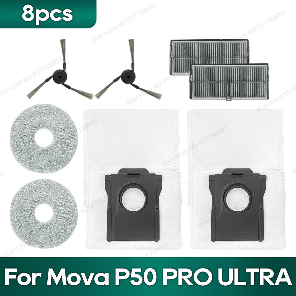 Compatibile con Mova P50 pro ultra, Mova P10 pro ultra, MOVA P10 ultra Accessori Tricut spazzola Filtro Hepa Mocio Sacchetto per la polvere in tessuto: prugna