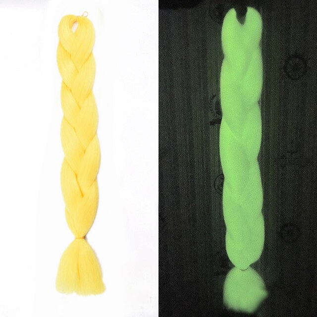 Extensiones de pelo de trenzado Jumbo brillante pelo sintético de colores para trenzas de pelo de kanekalon Msglamor de luz fluorescente trenzada africana: s5