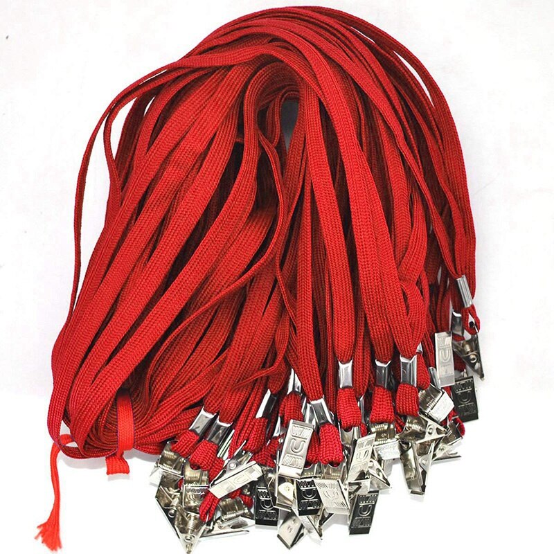 Lanyards 50 PCS Abzeichen Lanyards mit Clip Büro Neck Flache Groß Lanyard mit Abzeichen Bulldog Clip