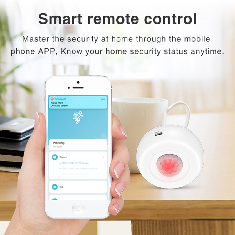 Tuya Smart Life WIFI Motion Sensor PIR Ceiling Alarm Detetor Human Body Movement Infrared Security Intruder Detection Alert