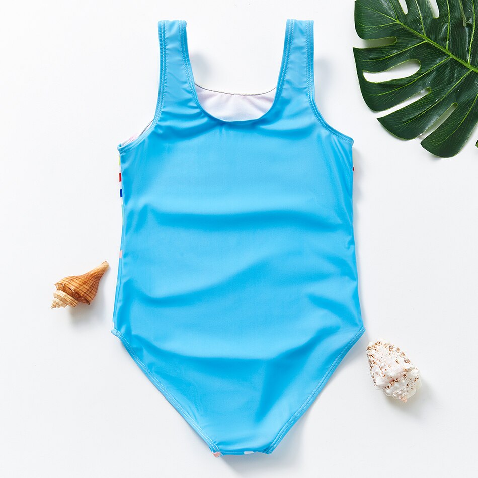 Girls Swimsuit One Piece Blue Dot Swimwear 2-9year... – Vicedeal