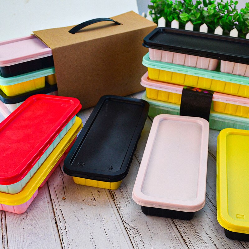 50pcs Microwavable Disposable color rectangular lunch box Sauce box Cracker box Food containers take-out 700ml