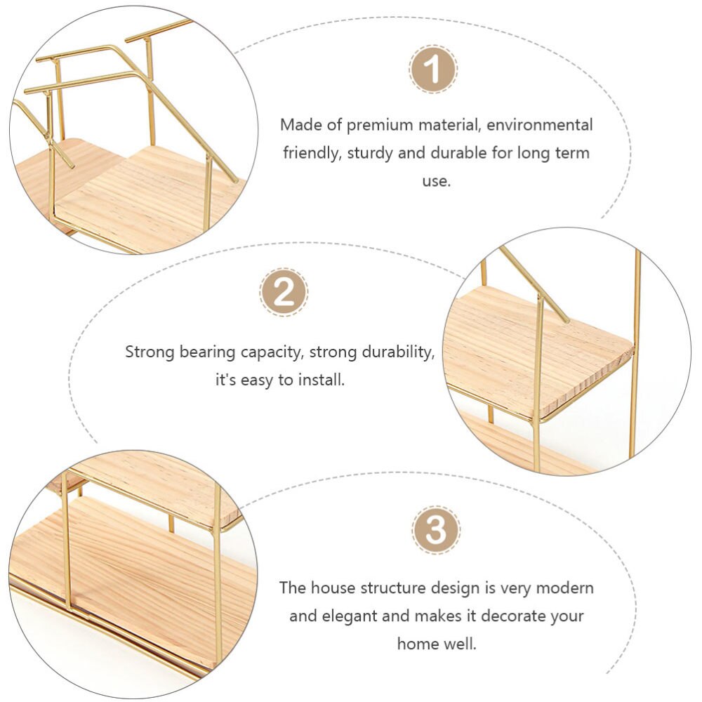 1Pc Solid Wood Wall Shelf Nordic Style Storage Shelf Wall Stand