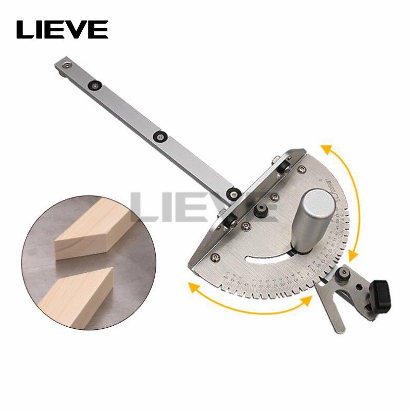 Drillpro 0-90 Degree 450mm Angle Miter Gauge Sawing Assembly Ruler Woodworking Tool for Table Saw Router