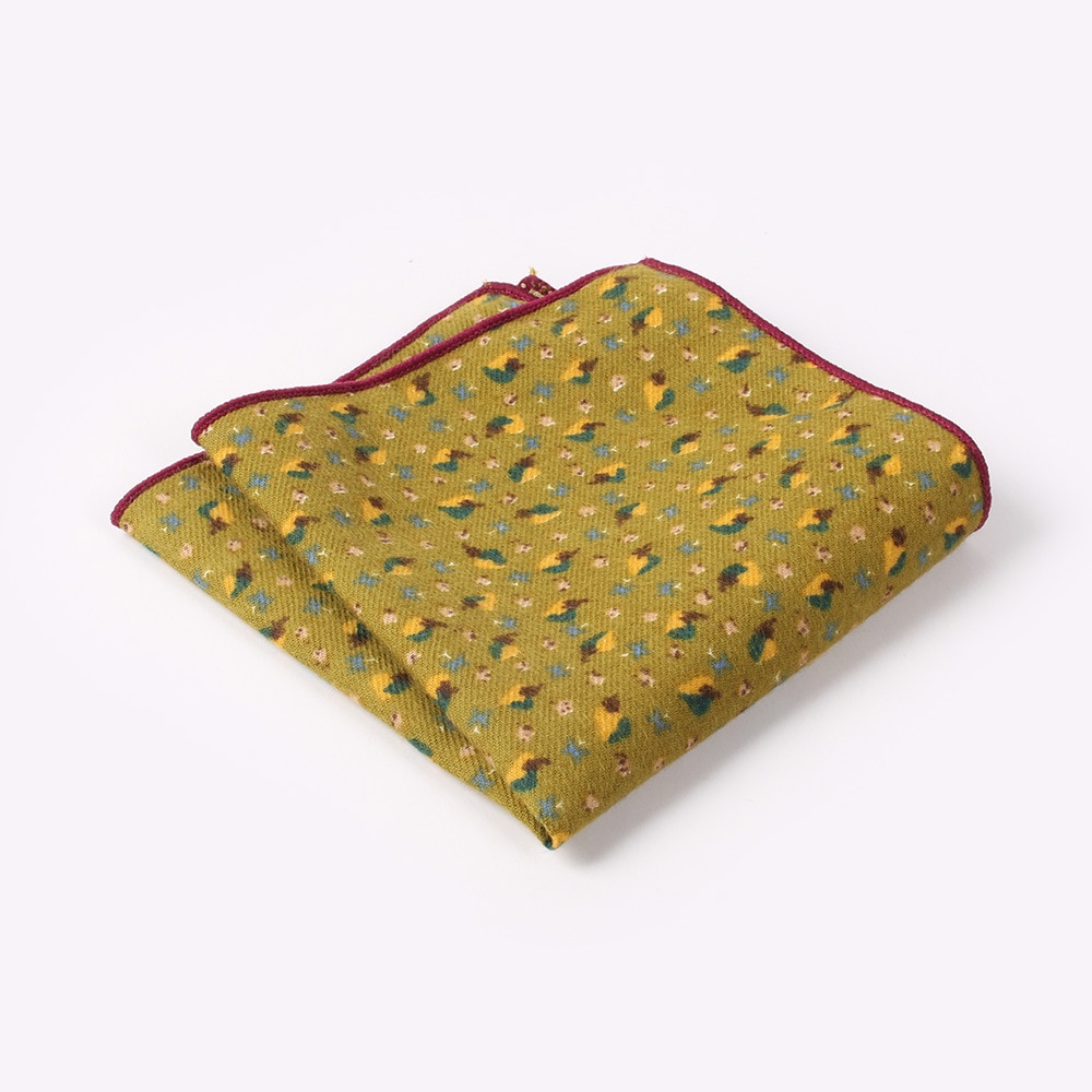 Menn& #39 ; s 100%  bomullsblomstlommetørkle for mann bryllupstrykk lomme med firkantede brysthåndkledresser hankies 23*23cm