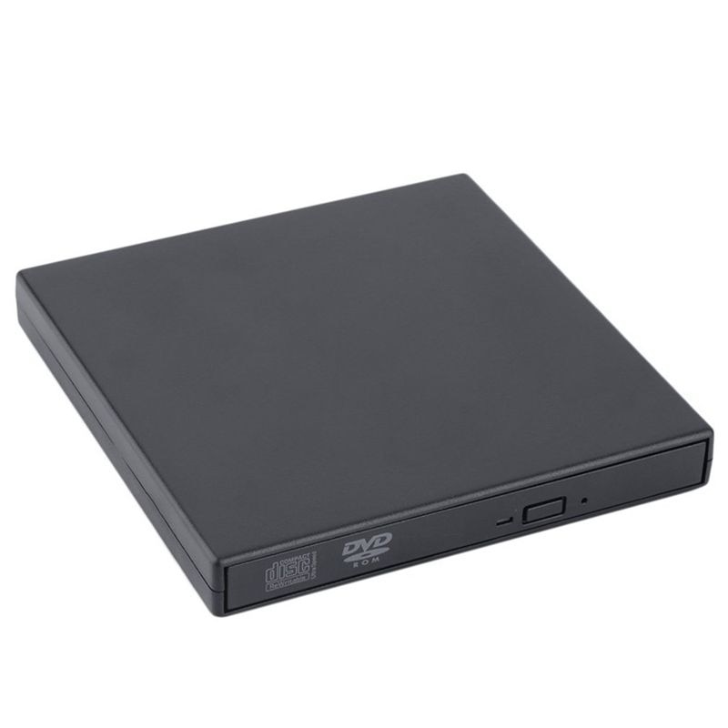 Black Ultra Slim USB External CD-ROM Drive x24 and DVD ROM Drive x8