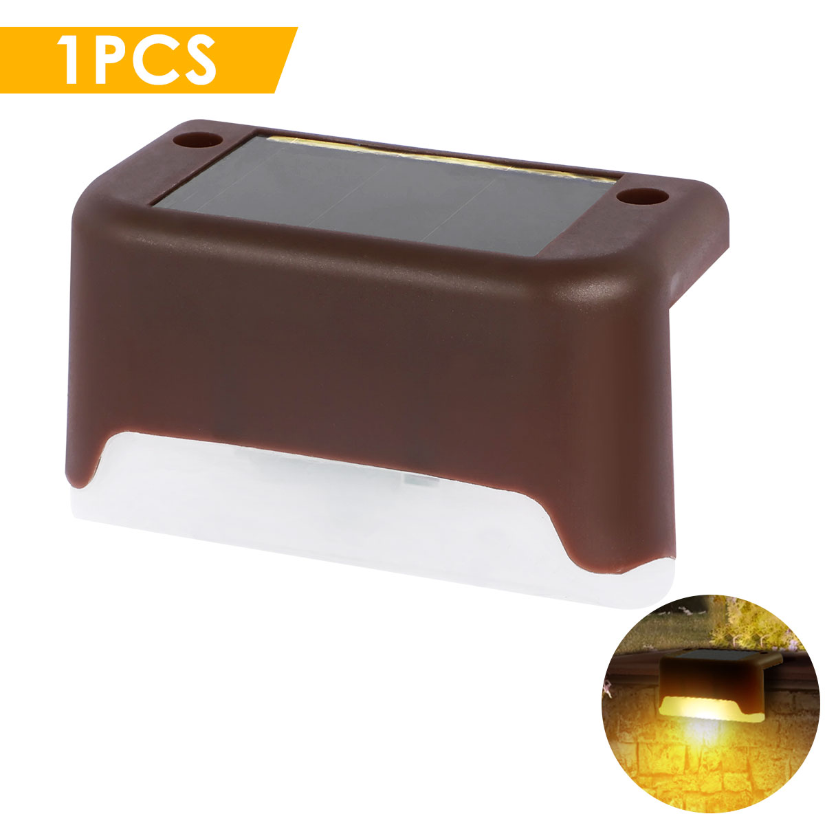 Warmweiß Solar- Zaun Lampe LED Solar- Schritt Lampe draussen Schritt Licht wasserdichte Garten Dekor Lampe für Terrassen treppe Geländer Weg