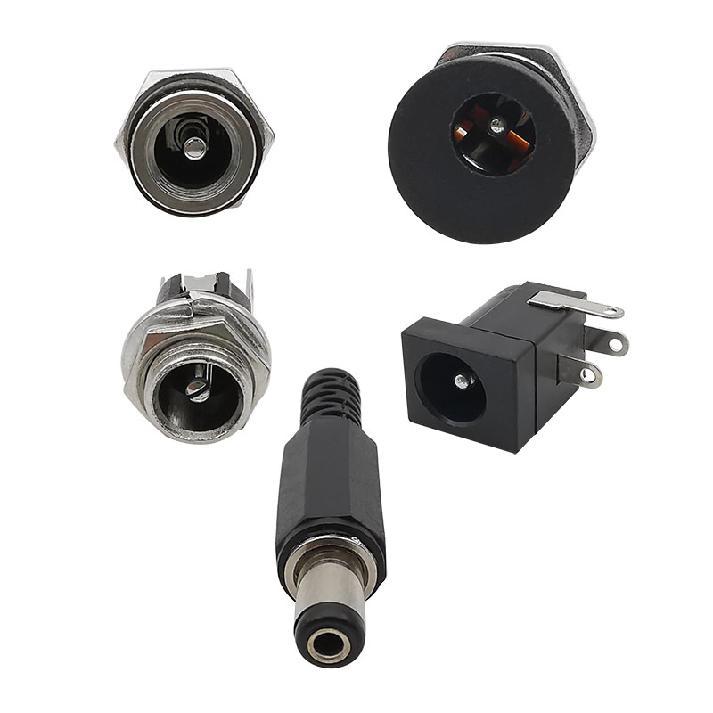 10 pièces 12V 5.5x2.1mm fiches Jack connecteurs cc 5.5*2.1mm alimentation cc mâle femelle prise écrou montage sur panneau connecteur adaptateur d'alimentation cc