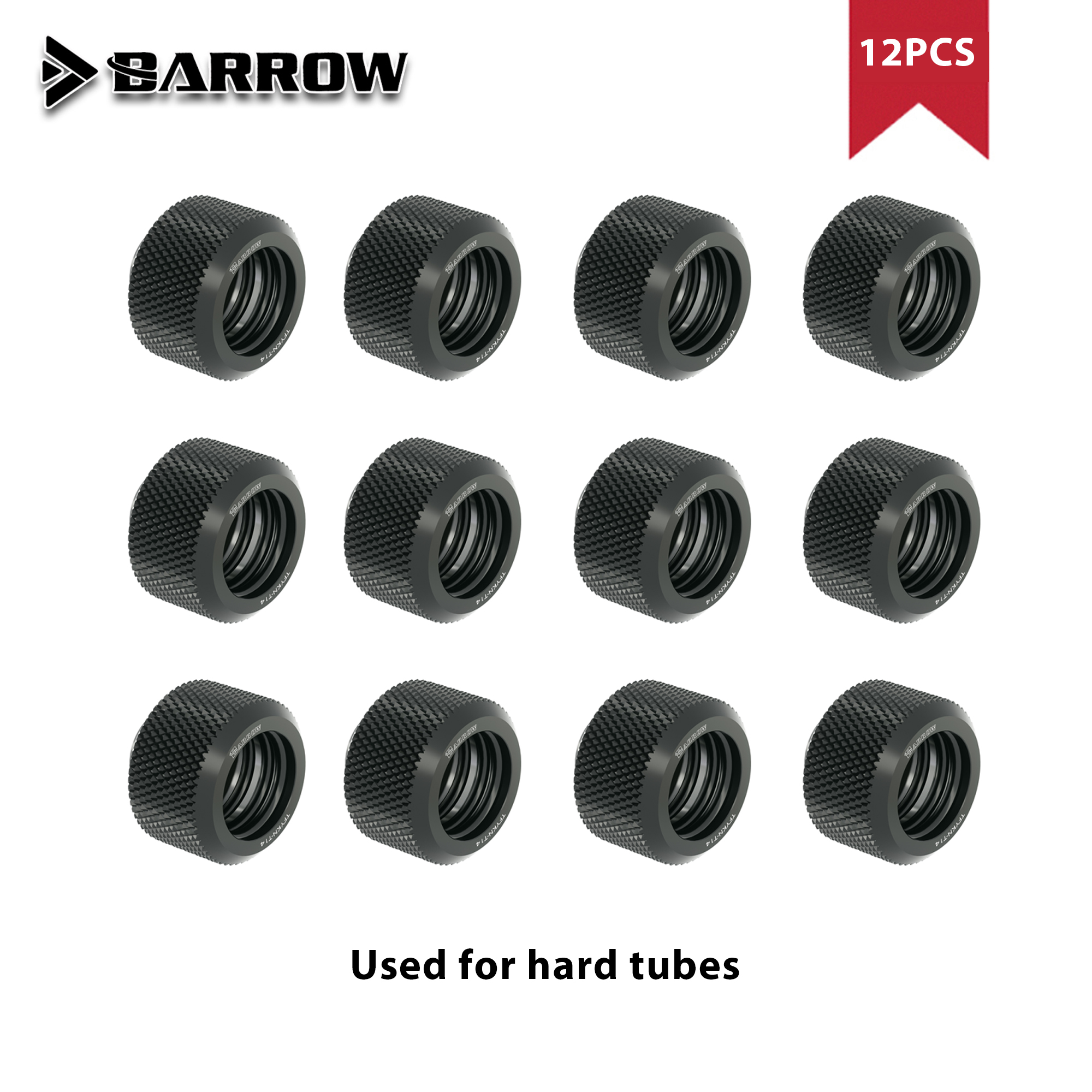 Barrow 12-teiliges G1/4-Zoll-Gewinde, Außendurchmesser 12/14/16 mm, Hartrohr-Fitting-Set, Anti-Off-Adapter, Kompressionsanschluss für Computer-Wasserkühlung: WHITE / SPEC 3