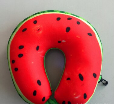 Frugt u-formet rejsepude nanopartikler nakkepude vandmelon citron kiwi appelsin bilpuder blød pude boligtekstil: 6