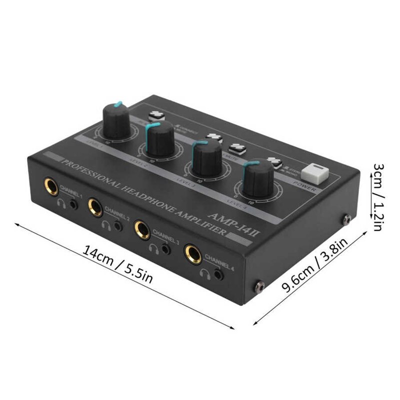 Headphone Amplifier 4-Channel Ferroalloy Mono/Stereo Monitor Set AMP-I4 II Chargeable Headphone Amplifier