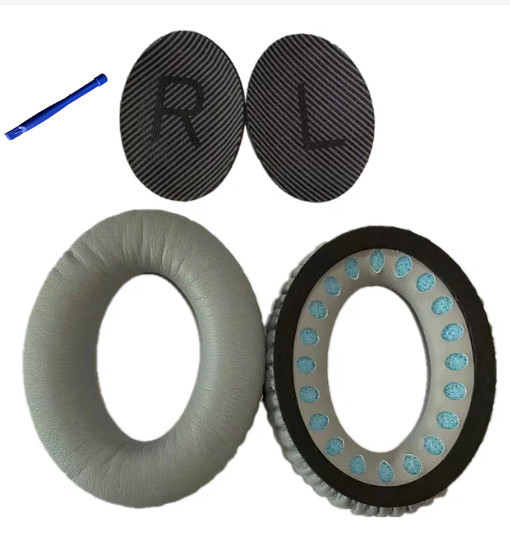 Coussinets d'oreille de remplacement pour BOSE QC35 pour QuietComfort 35 et 35 II, coussinets d'oreille en mousse à mémoire de forme, housse d'oreille de: GRIS