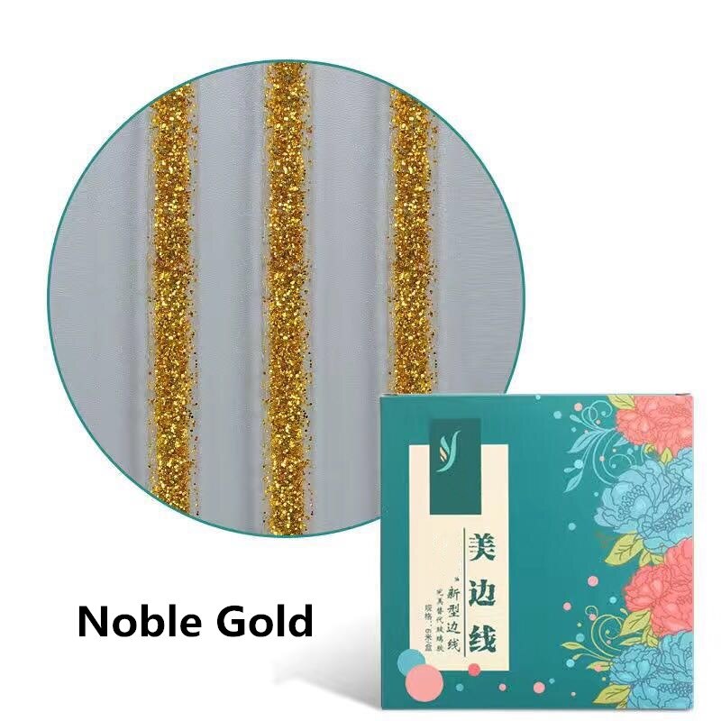 ,0.75Cm 6M/Roll Mildewproof Waterdicht Kloof Tape Zelfklevende Schoonheid Naad Muur Vloer Kloof Lijn Stickers keramische Tegel: Noble Gold