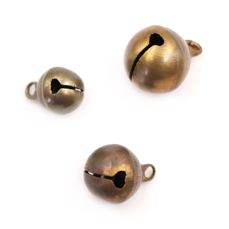 10 st / parti 10/12/14cm brons metall jingle klockor lös festival fest dekoration julgran dekorationer diy hantverk tillbehör
