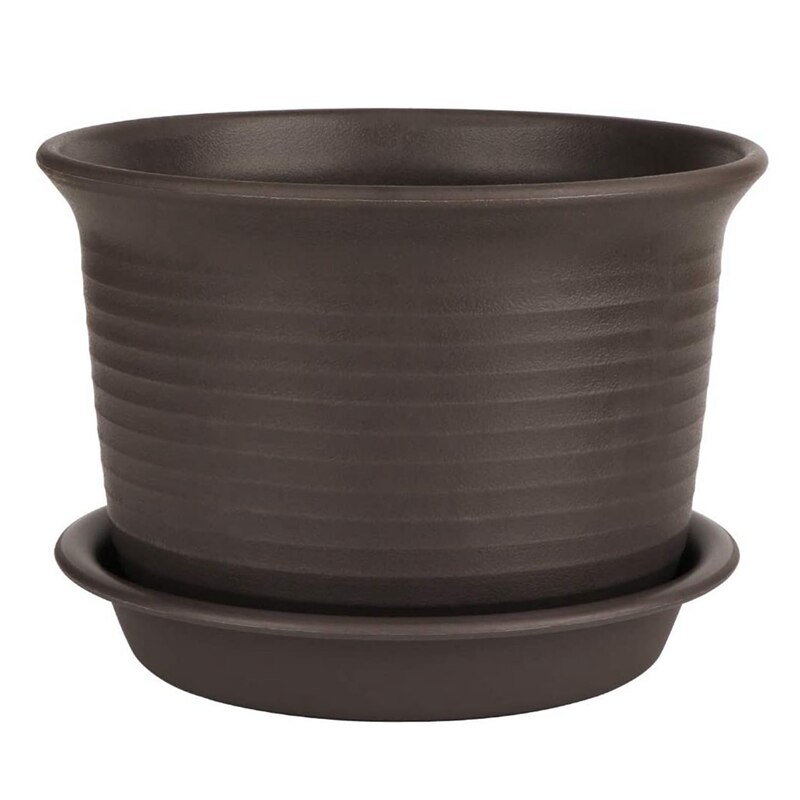 Plast blomsterpotter 8 stk potter med dreneringshull plantekasser med tallerkener for moderne planter, sukkulenter og frø barnehage