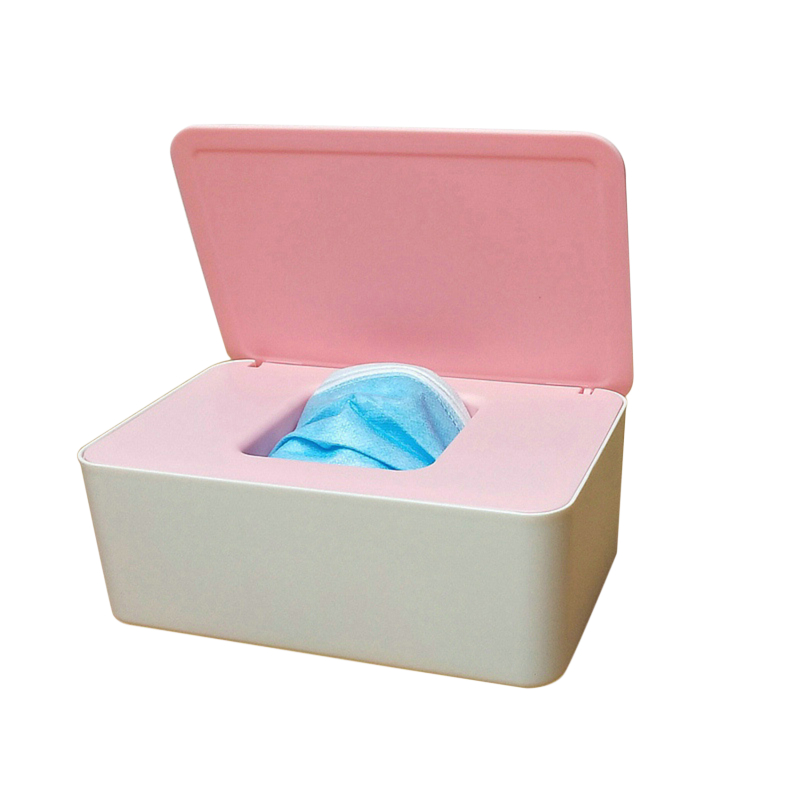 Plastic Tissue Box Wet Tissue Holder Cover Wipes Paper Tissue Paper Storage Box Paper Towel Dispenser Home Napkin Organizer: Pink Cover White Box