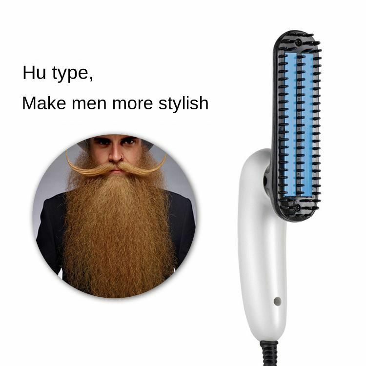Multifunctional Beard Straightener Heated Man's Hair Beard Flat Iron Quick Straightening Beard Brush Show Cap Tool
