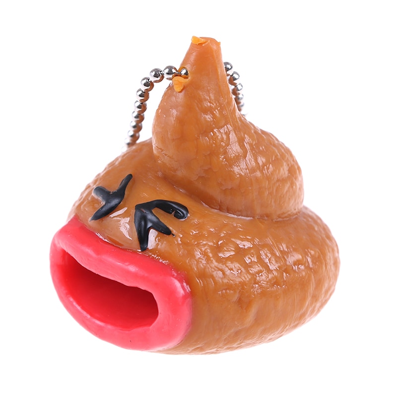 drôle caca porte-clés émoticône jouet Pop Out langues nouveauté amusant petite blague délicate Antistress jouet pour enfants ou enfants