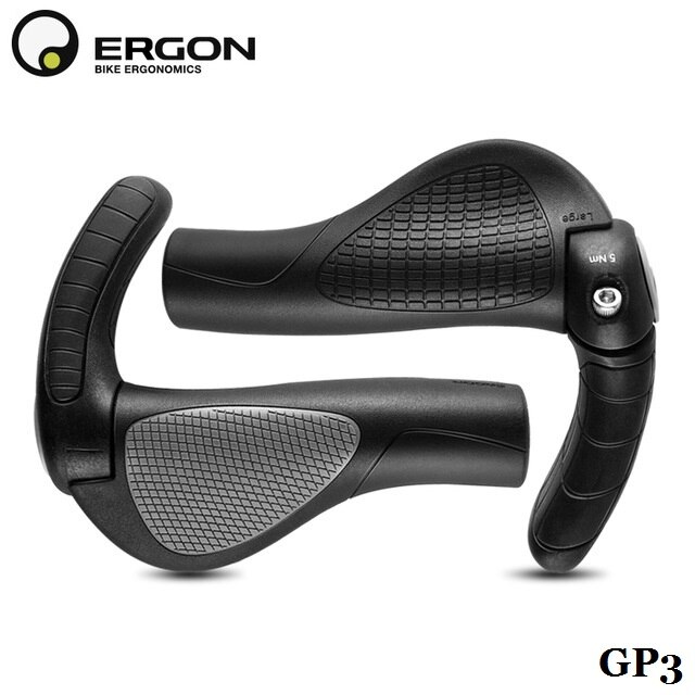 Ergon Bicycle Handlebar Grips GP1 GP3 MTB Road Bike Bar End Mount Clamp Handle Grip Ergonomics Rubber Cycling Parts Lock Grips: GP3