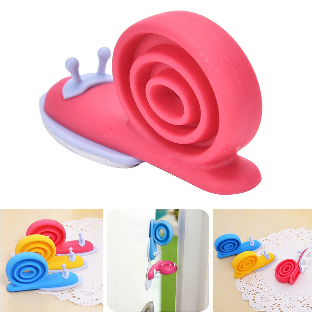 1 Uds. De tope de puerta de seguridad Kawaii bonita de plástico EVA para bebé, Protector para el cuidado del bebé, chico seguro con forma de caracol, topes de puerta aleatorios