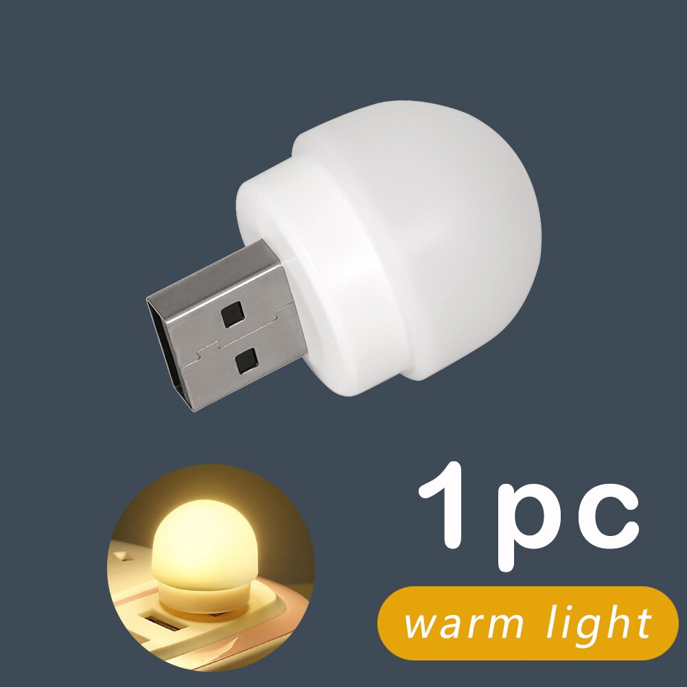 Car Mini USB LED Atmosphere Lights Bedroom Decorative Lamp Emergency Lighting Portable Plug and Play Reading Light Night Light: 1pc E