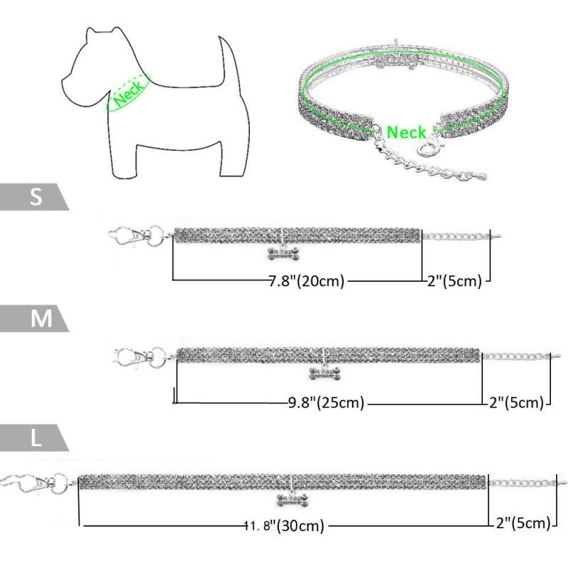 1Pc mignon cristal chat chien collier strass ligne extensible collier pour animaux de compagnie strass accessoires chaton colliers fournitures pour animaux de compagnie