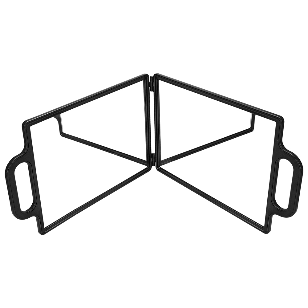 Espejo plegable de doble cara para barbería, espejo retrovisor para peluquero, espejo de peluquería portátil de mano con corte automático