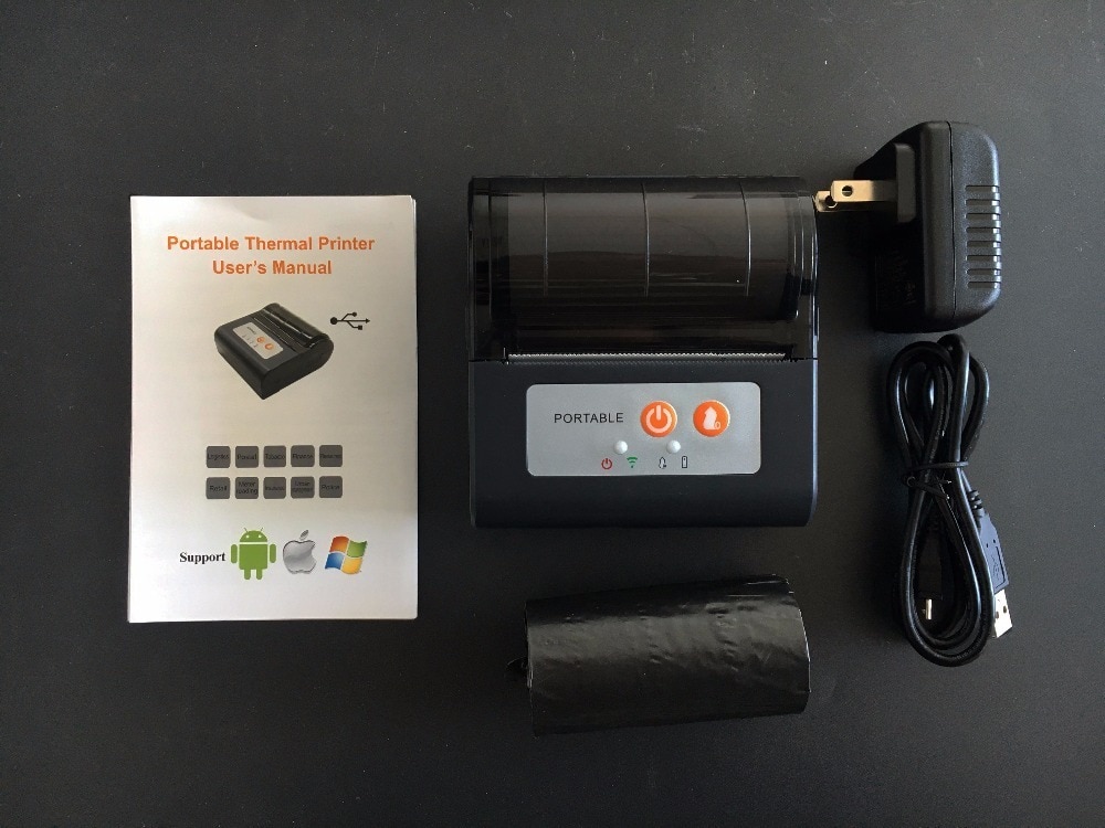Mini 80mm thermal portable receipt printer