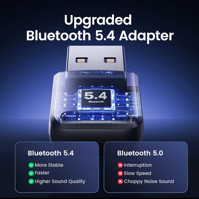 Adapter Bluetooth 5.4 5.3 5.0 do komputera PC USB Bluetooth Dongle Odbiornik do głośnika Mysz Klawiatura Muzyka Nadajnik audio