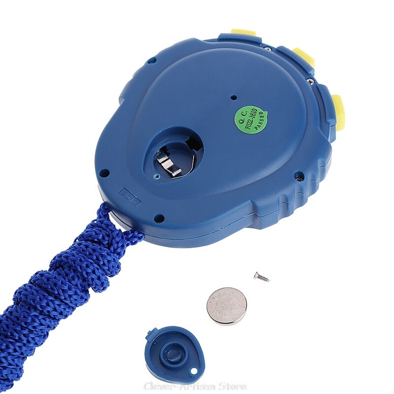 Handheld Digital LCD Sports Stopwatch Chronograph Counter Timer w/Strap Au 27 20