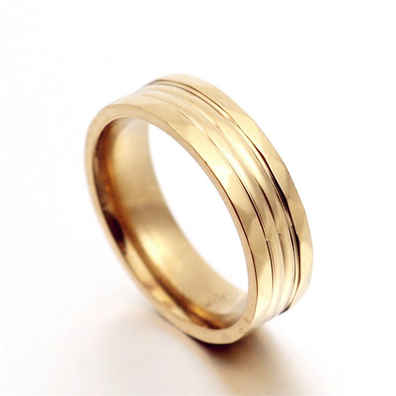 316l aço inoxidável anel de dedo 18kgp jóias para homens e mulheres casamento noivado anel tamanho 17 18 19 20 21mm atacado