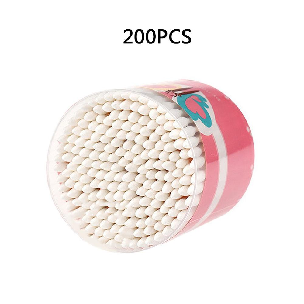 200pcs/box Cotton Swab Disposable Double Head Ended Makeup Cotton Swabs Cosmetic Tool Cotton Buds Ear Clean Tools