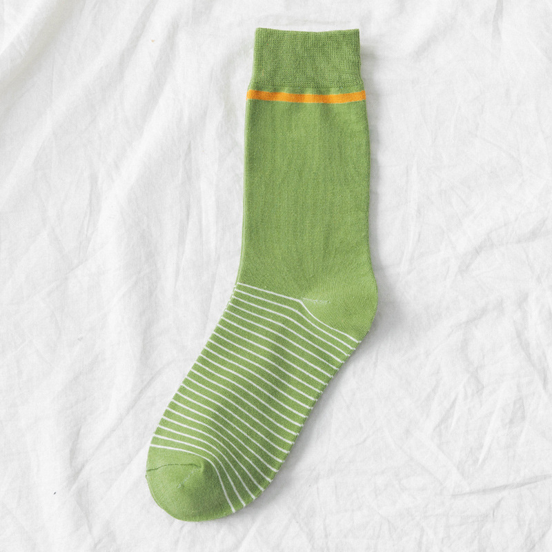 CHAOZHU fresco verde 5 Patrones de celosía olas pequeñas Matcha Primavera Verano skate mujer chica calcetines de de mujer Casual: 4