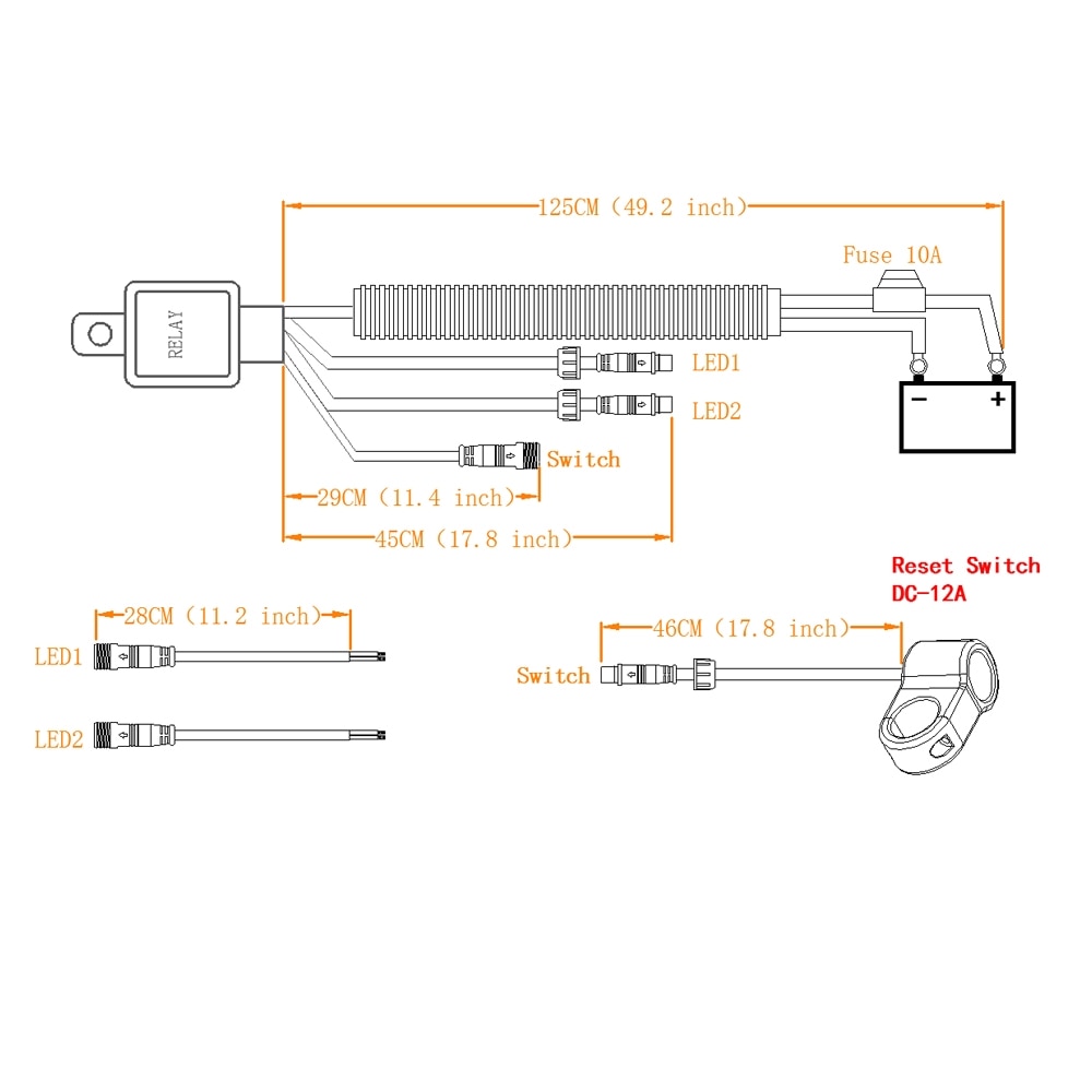 1set Bosmaa 40A Relay switch control line group for automotive car worklight spotlight motorcycle headlight