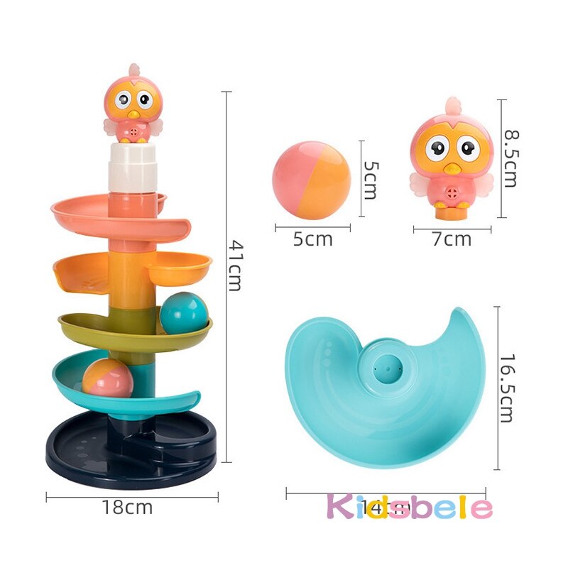 Klokkelegetøj med rullebold til småbørn puslespil baby rangler lære tårn drops and go rampe legetøj børn aktivitet pædagogisk legetøj