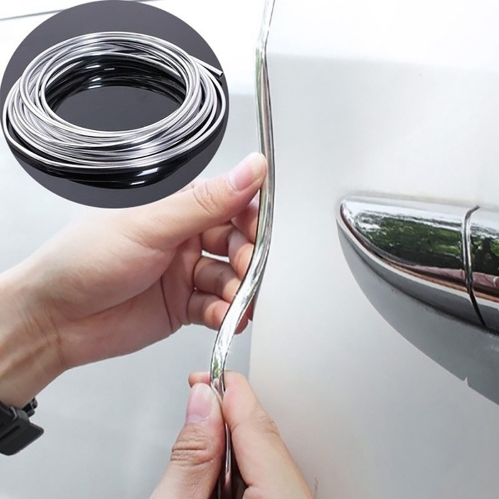 6m krom støbning trim strip bil dør kant ridsebeskytter protector cover strip rull krom molding trim strip