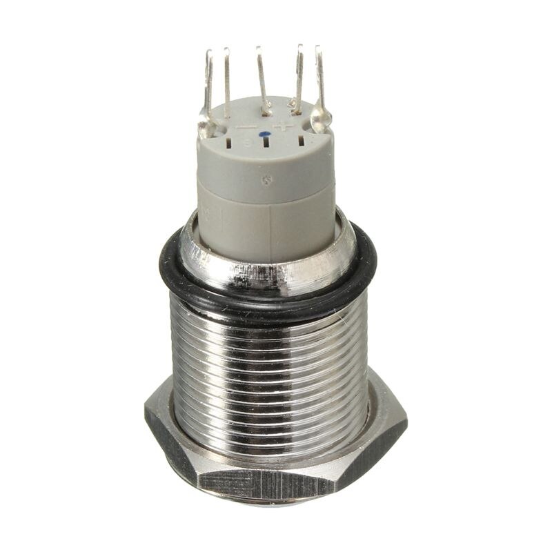 12v 16mm auto led licht momentane claxonknop roestvrij staal metaal eenvoudig te installeren schakelaar drukknoppen schakelaars classificatie 5a/250v ac