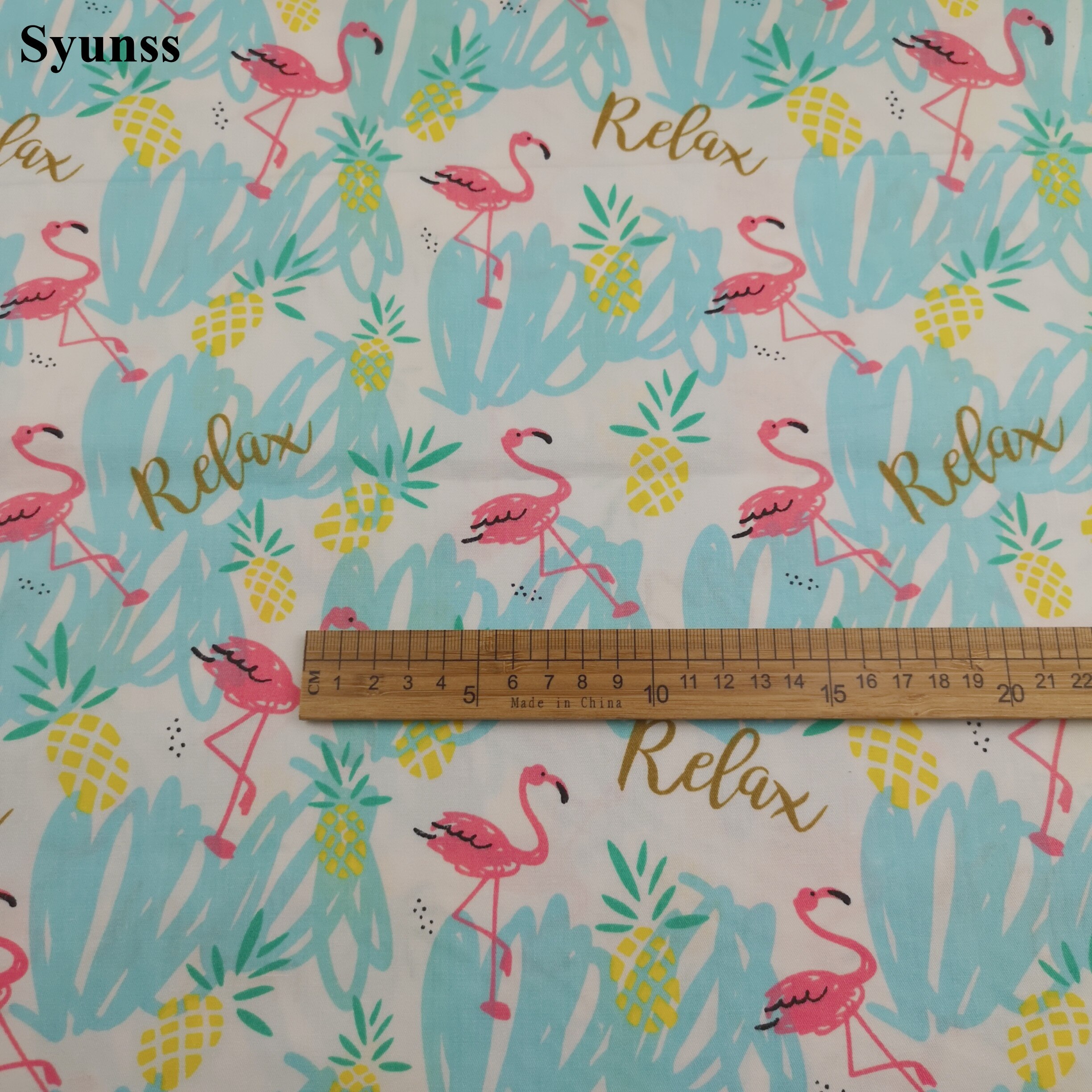 Syunss Diy Patchwork Doek Voor Quilten Wiegen Kussens Jurk Naaien Tissus Blauw Roze Flamingo Gedrukt Katoen Stof Tecido