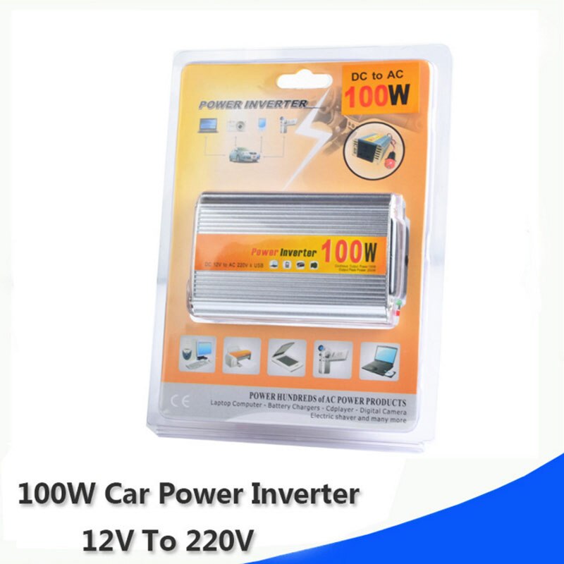Inversor de coche de 100W 12V a 220V adaptador del convertidor de potencia del vehículo