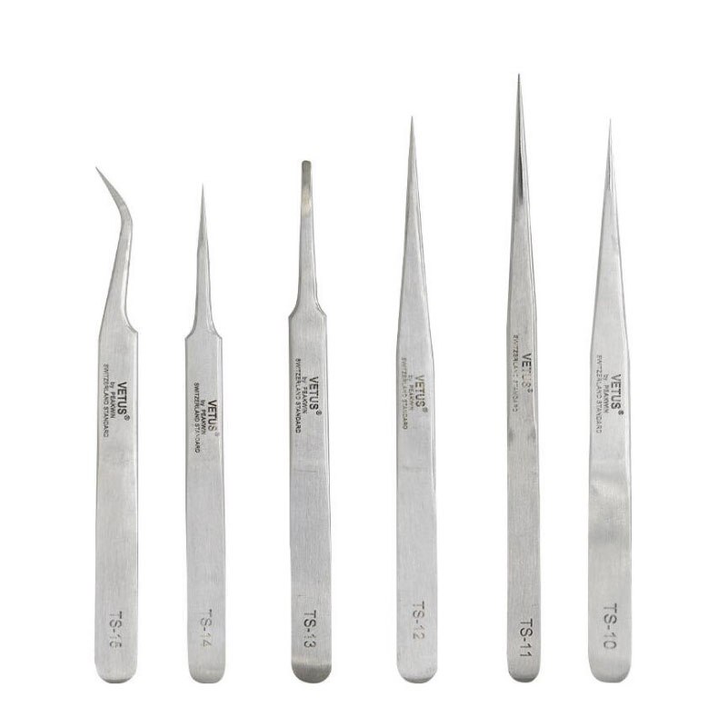 Vetus Ts Rvs Wimpers Pincet Anti-Statische Professionele Volumn Wimper Extension Wenkbrauw Make-Up Tool