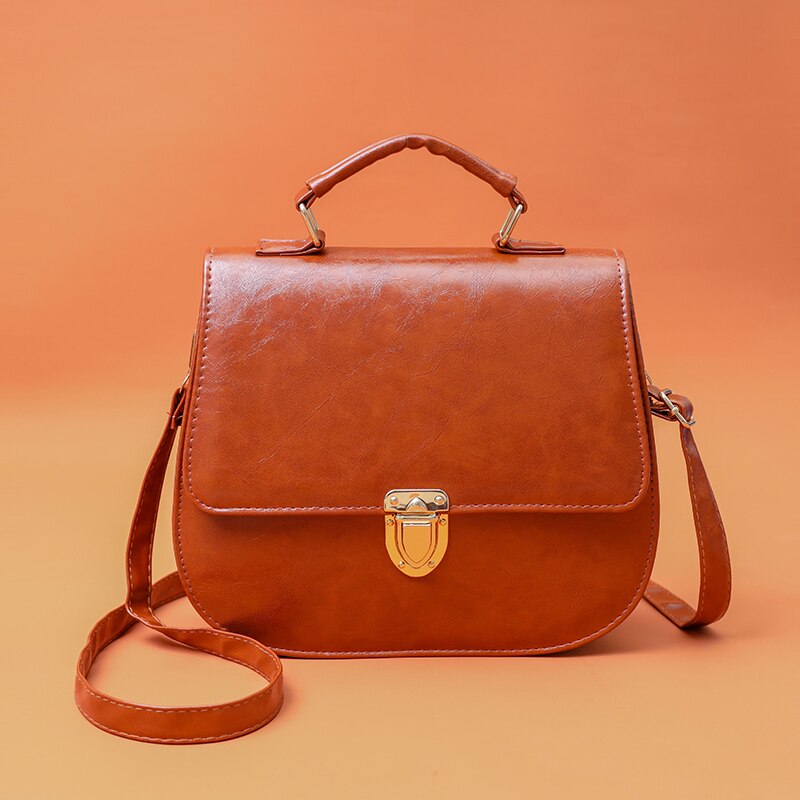 Vintage blødt læder crossbody tasker til kvinder mærke skulder messenger tasker dame rejsepunge og håndtasker cross body taske: Brun 2