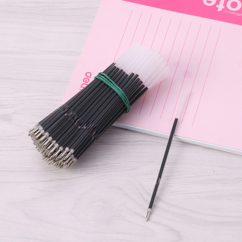 100 Pcs 0.7 mm Ballpoint Pen Refills Point for Retractable Pens Blue/Red/Black 107mm Length for School Office