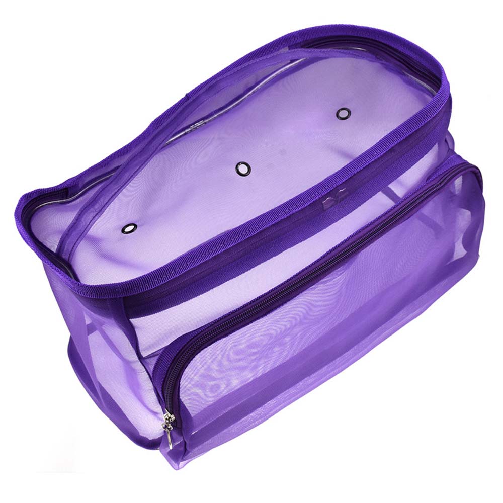 Knitting Bag Organizer Yarn Storage Mesh Bag Tote Storage Case for Crocheting Hook Knitting Needles Sewing Accessories: Purple