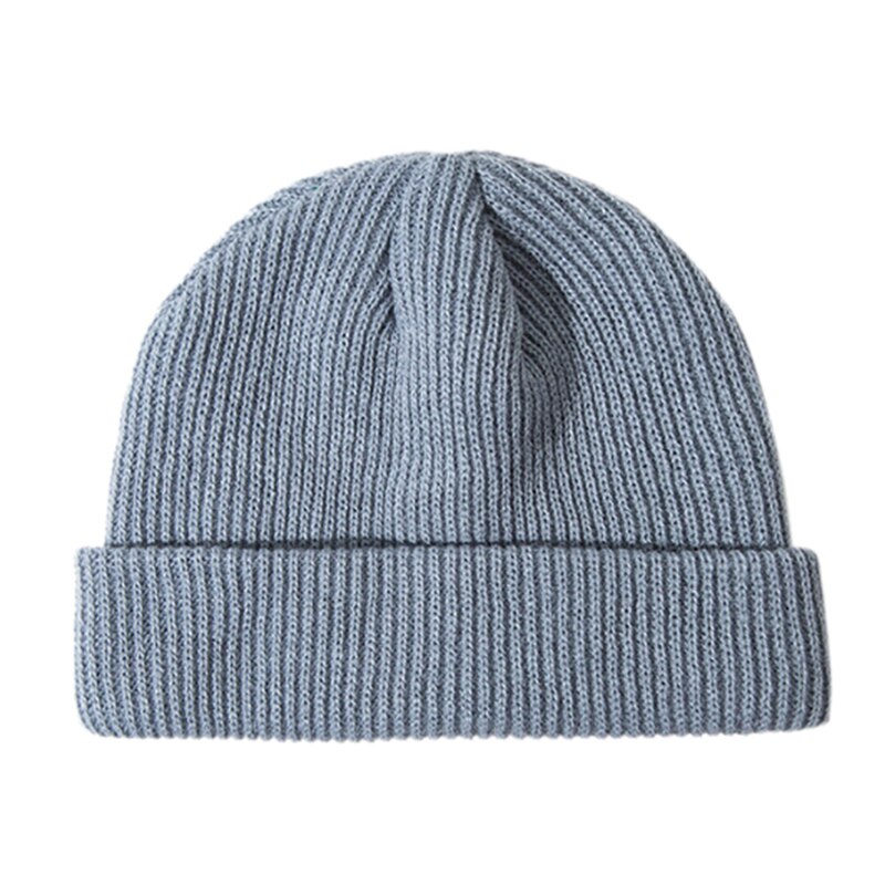 Unisex vinter svart grå rød ensfarget ribbestrikket lue luer for dame herre dame casual caps barn jenter gutter