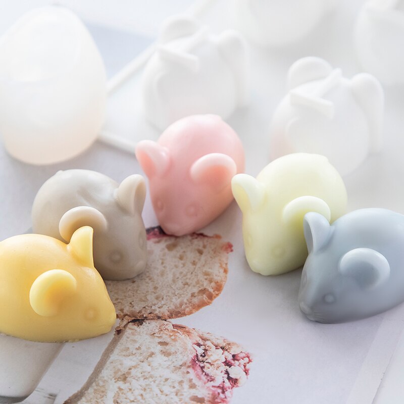 PRZY molde de silicona, el año del jabón para ratas, moldes de velas de Chocolate de yeso, moldes de resina de arcilla hechos a mano con ratón pequeño