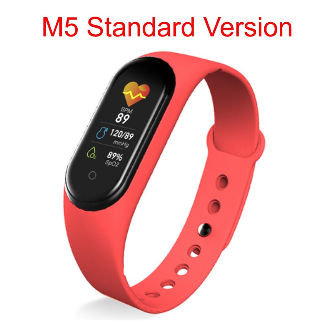 Smart Band Armband M5 Bloeddruk Hartslagmeter Waterdicht Polsband Smart Band Sport Fitness Tracker Smart Horloge M4: Red M5 Standard