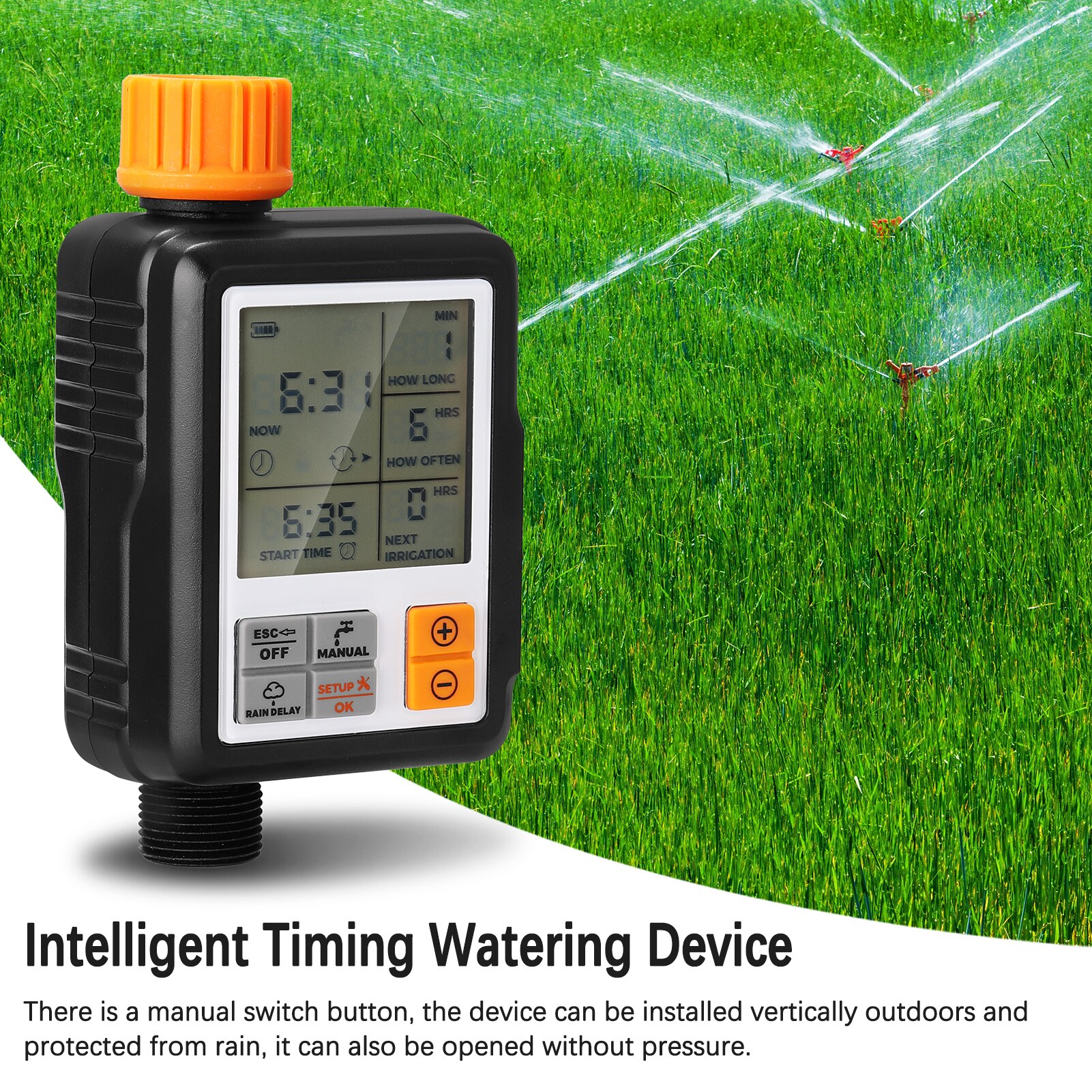Large Screen Multifunctional Timing Watering Device Outdoor Garden Sprinkler Controller Intelligent Automatic Watering Timer